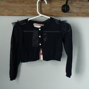 Boboli Size 18M Navy Sweater Cardigan Semi-Sheer Delicate